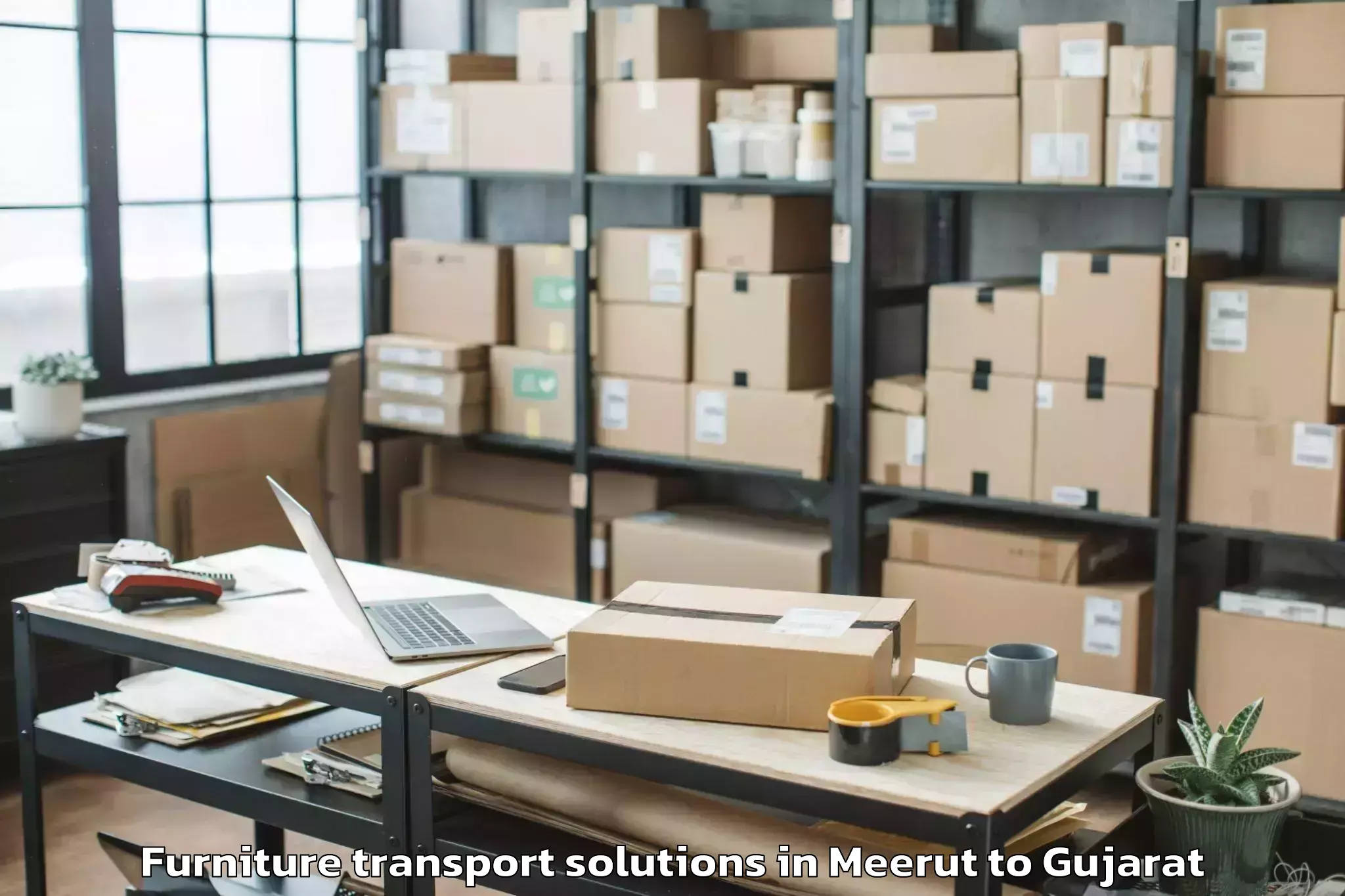 Hassle-Free Meerut to Nasvadi Furniture Transport Solutions